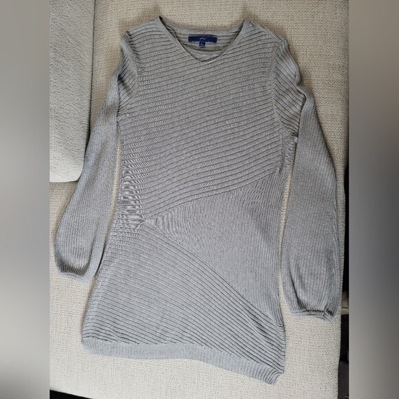 Apt. 9 Grey Geometric Tunic Long-sleeved Sweater Dress Size Large - Picture 7 of 12